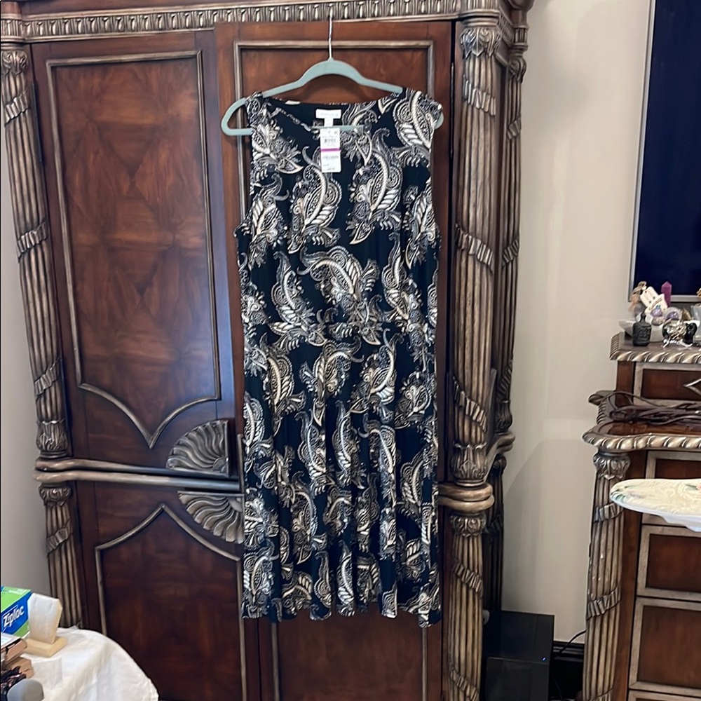 Charter Club Black and White Sheath Midi Dress